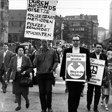 Many thousands of people gathered in Bonn on 11. 5. 1968 for the March on Bonn to protest against the emergency laws
