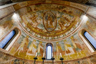 Colourful Frescoes in the cathedral of the Unesco world heritage site Aquileia
