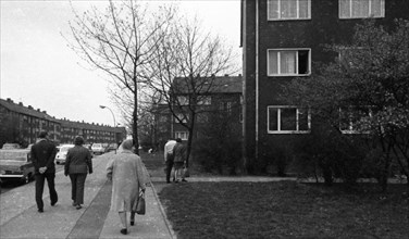 The everyday life of a family of a worker with three children on 18. 4. 1972 in Gelsenkirchen. At the housing estate
