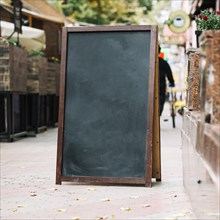 Blackboard near cafe