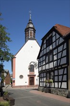 St. Pankratius Church and half-timbered house Restaurant Zum Schwanen