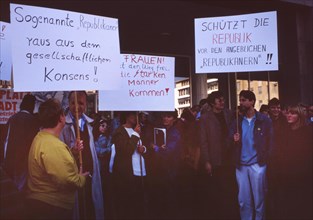 Dortmund. Prptests in front of the city hall in Dortmund ca. 1989-90