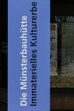 Information boards The Muensterbauhuette Intangible cultural heritage in the museum window m 25