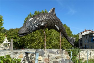 Sculpture of a salmon