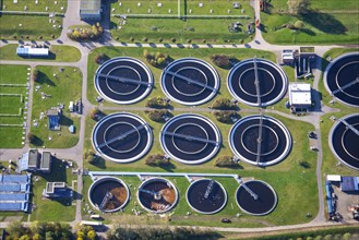 Aerial view of the Hetlingen sewage treatment plant