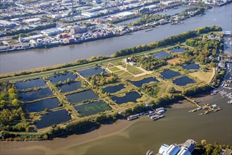 Aerial view of Kaltehofe Wasserkunst