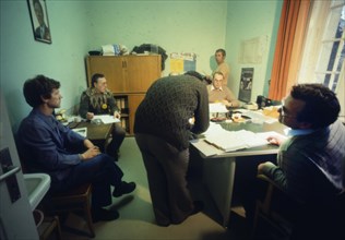 Ruhr area. Office of a works council in the Ruhr area. ca 1982