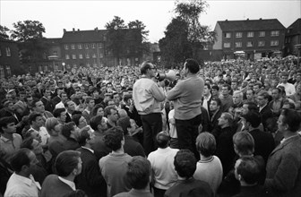 Events and milieu in the Ruhr area in the years 1965 to 1971. Striking miners in Sept-1969