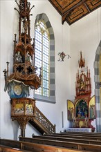 Pulpit and side altar