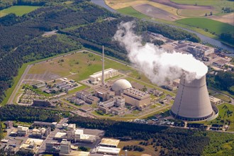Aerial view of the Emsland nuclear power plant in Lingen