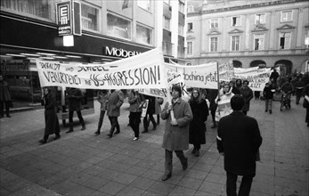 Predominantly students demonstrated for a hands off Laos in 1970 in Bonn against the deployment of the US army in Indochina