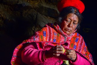 Quechua Indian woman in traditional dress