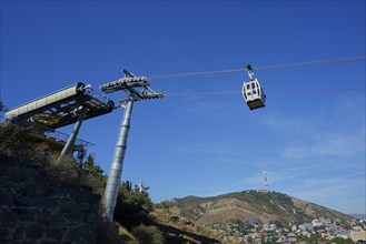 Upper cable car station and gondola on the Sololaki ridge above the old town