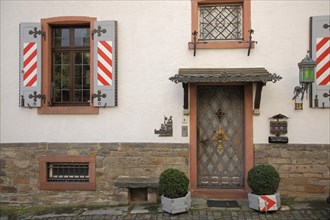 House facade shutters with pattern
