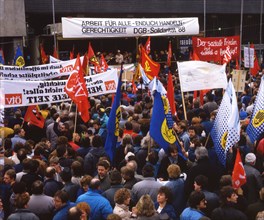 Ruhr area. DGB demonstration against unemployment and social cuts. ca 1982-4