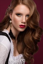 Beautiful redhair model: curls