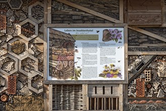 Insect hotel made of natural materials such as clay