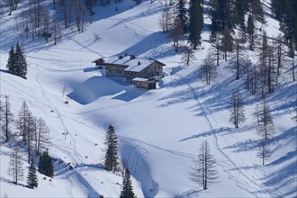 Mountain house in winter