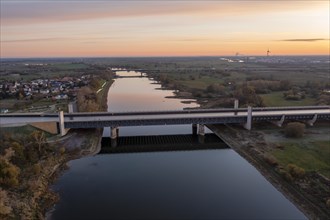 Sunset at the Magdeburg waterway junction