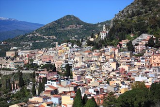 View of the town of Taormina
