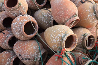 Clay pots for catching lobsters in Armacao de Pera