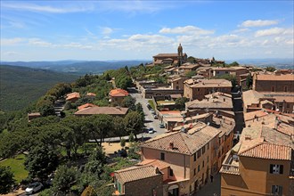 View from the Fortezza over the village of Montalcino and the countryside