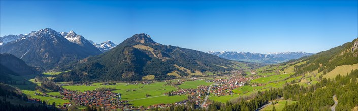 Panorama into the Ostrachtal valley with Bad Oberdorf