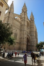 Portal Main portal with towers of Cathedral of Saint Mary in Gothic architectural style Gothic architecture