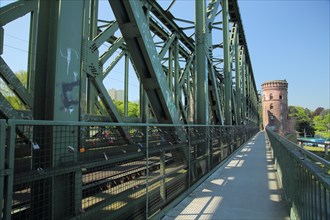 South bridge as railway bridge with steel structure and tower