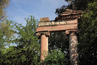 Roman columns with inscription MDCCCX