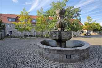 Triple bowl fountain built in 1600 in front of the castle