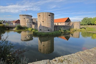Historic medieval moated castle