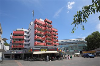 Modern buildings in the pedestrian zone