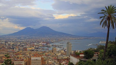 Naples panoramic view with Vesuvius