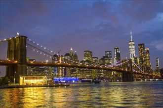 Brooklyn Bridge and Manhattan Night Shot