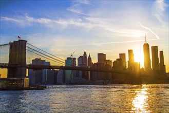 Brooklyn Bridge and Manhattan Sunset