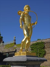 Sculpture The Lurenblaeser in the palace garden of the Lower Orangery in Weilburg Castle
