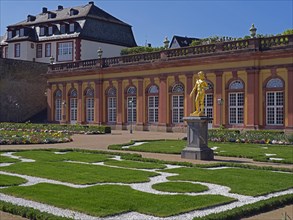 Sculpture The Lurenblaeser in the palace garden of the Lower Orangery in Weilburg Castle