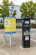 Euro Car parks ticket machine and sign