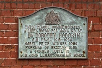 Memorial plaque for Nobel Prize Winner