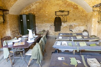 Recreation of 1940s World War Two barrack room