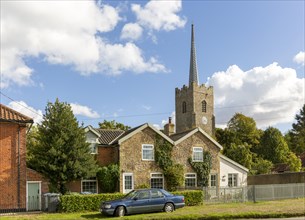 Historic houses and parish church in village of Middleton