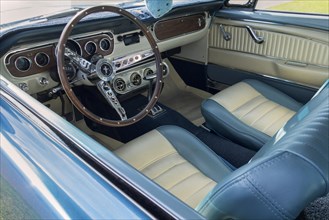 Interior of a 1965 Ford Mustang GT Fastback
