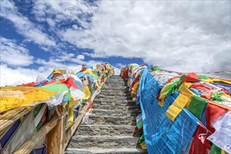 Colorful prayer flags in Tibet