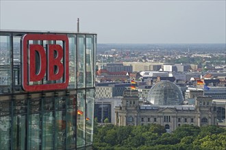View from Kollhoff Tower to Deutsche Bahn DB Headquarters