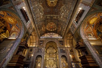 Gilded and painted interior with altar and ceiling