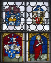 Two coloured glass paintings from the 16th century