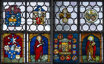 Two coloured glass paintings from the 16th century