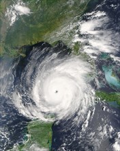 Hurricane Rita was building up to an extremely dangerous Category 5 hurricane when the Moderate Resolution Imaging Spectroradiometer