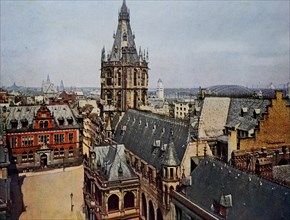 View of the town hall in Cologne in 1910